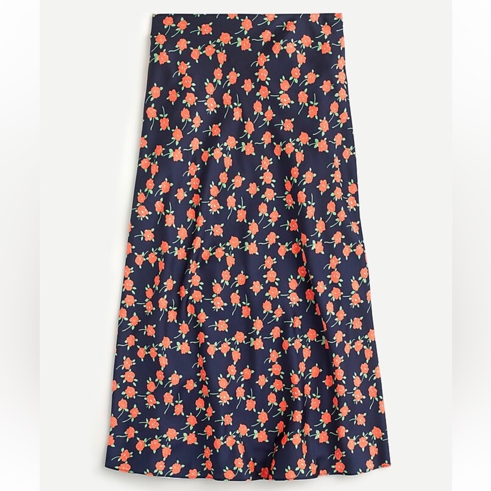 J. Crew Pull-on Slip Skirt in Poppy Fields Print